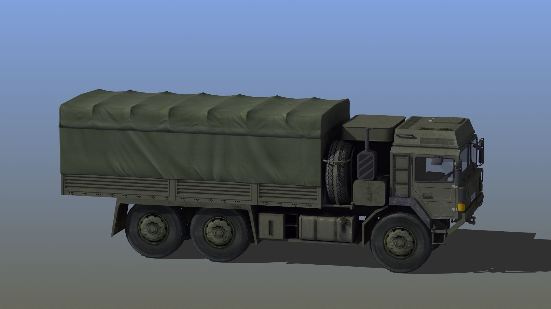 Military Truck Low-poly 3D model_12
