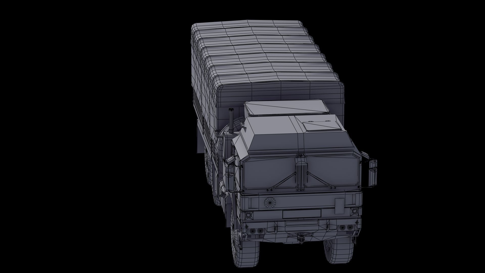 Military Truck Low-poly 3D model_50