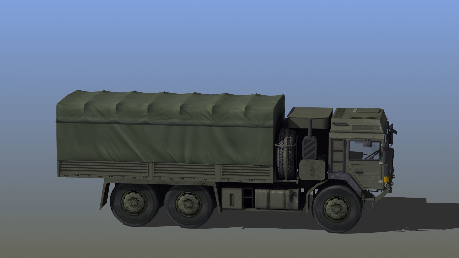 Military Truck Low-poly 3D model_13