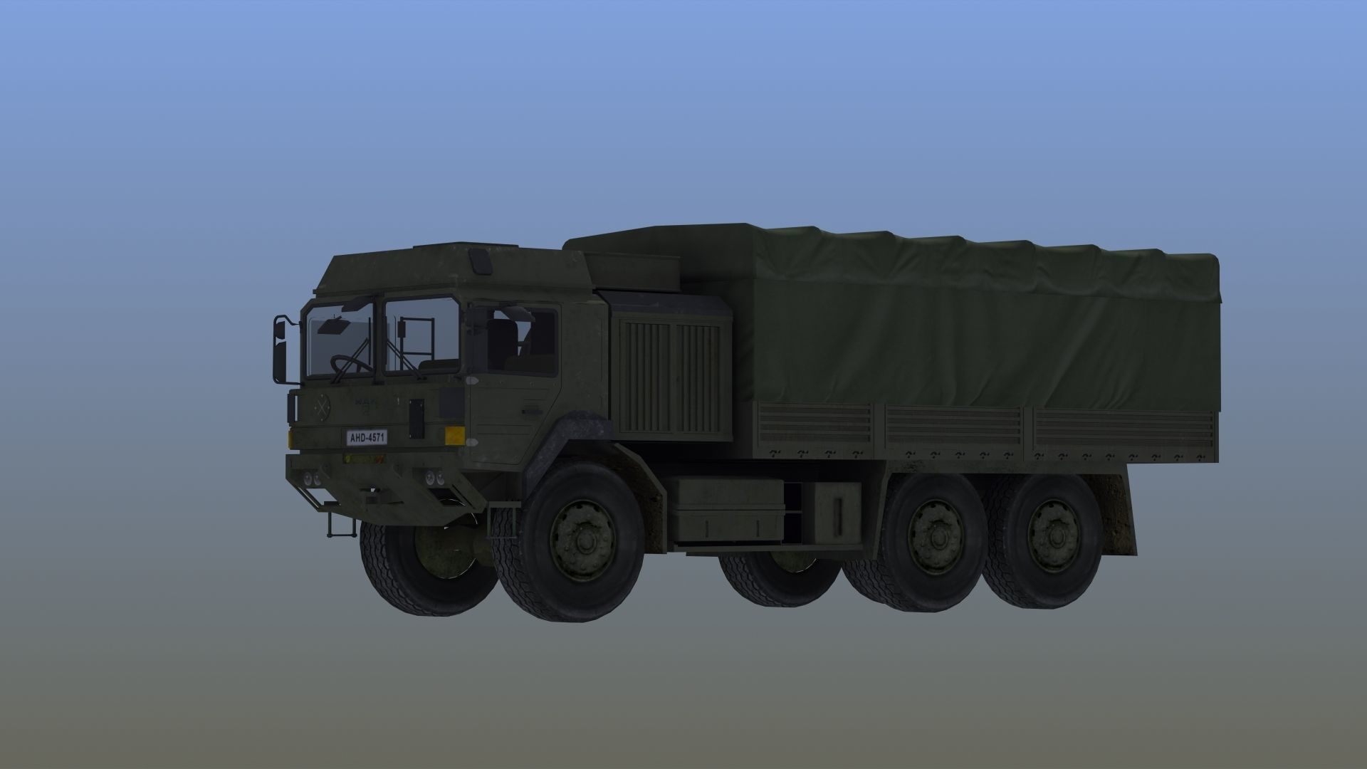 Military Truck Low-poly 3D model_1