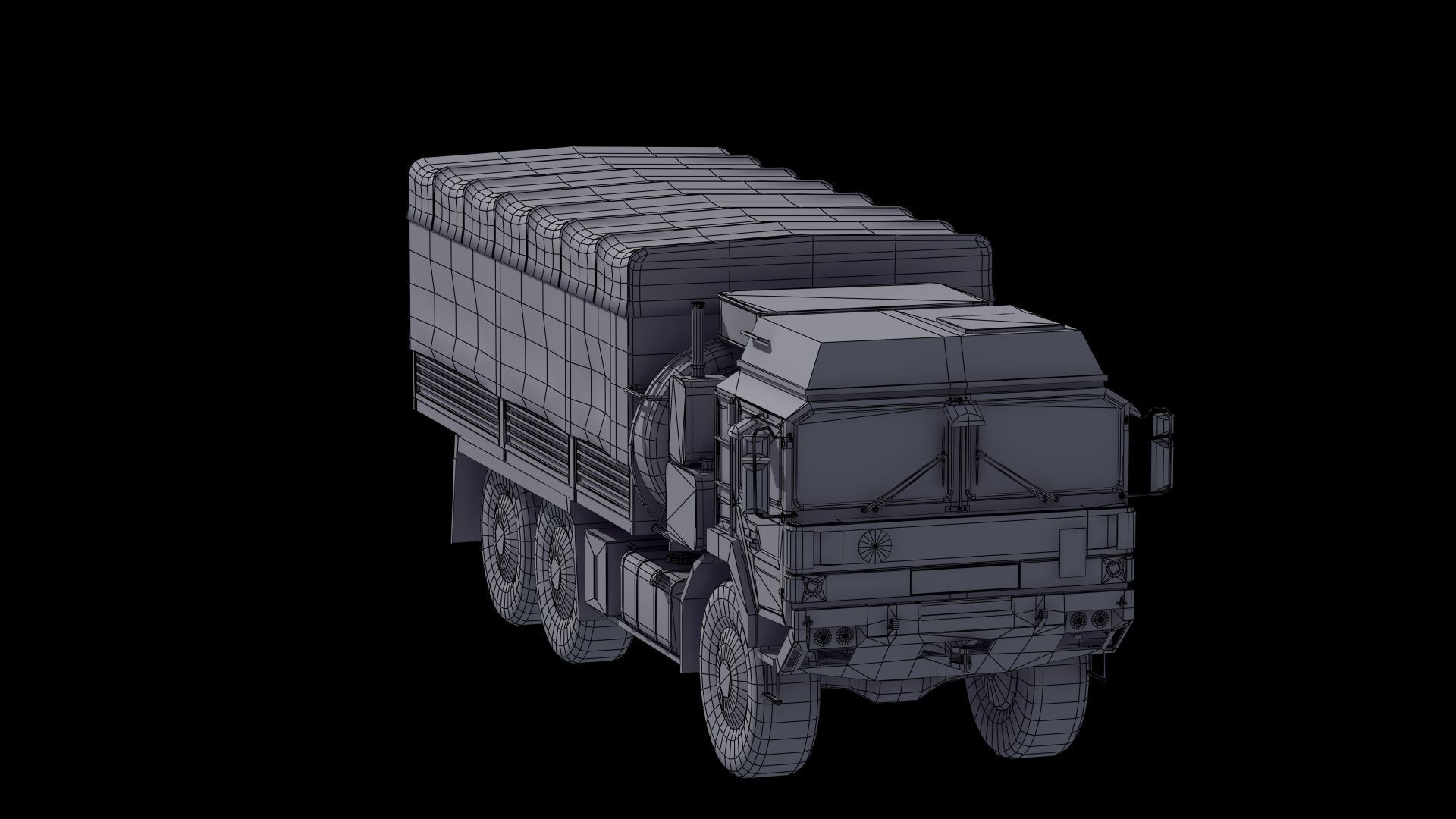 Military Truck Low-poly 3D model_49