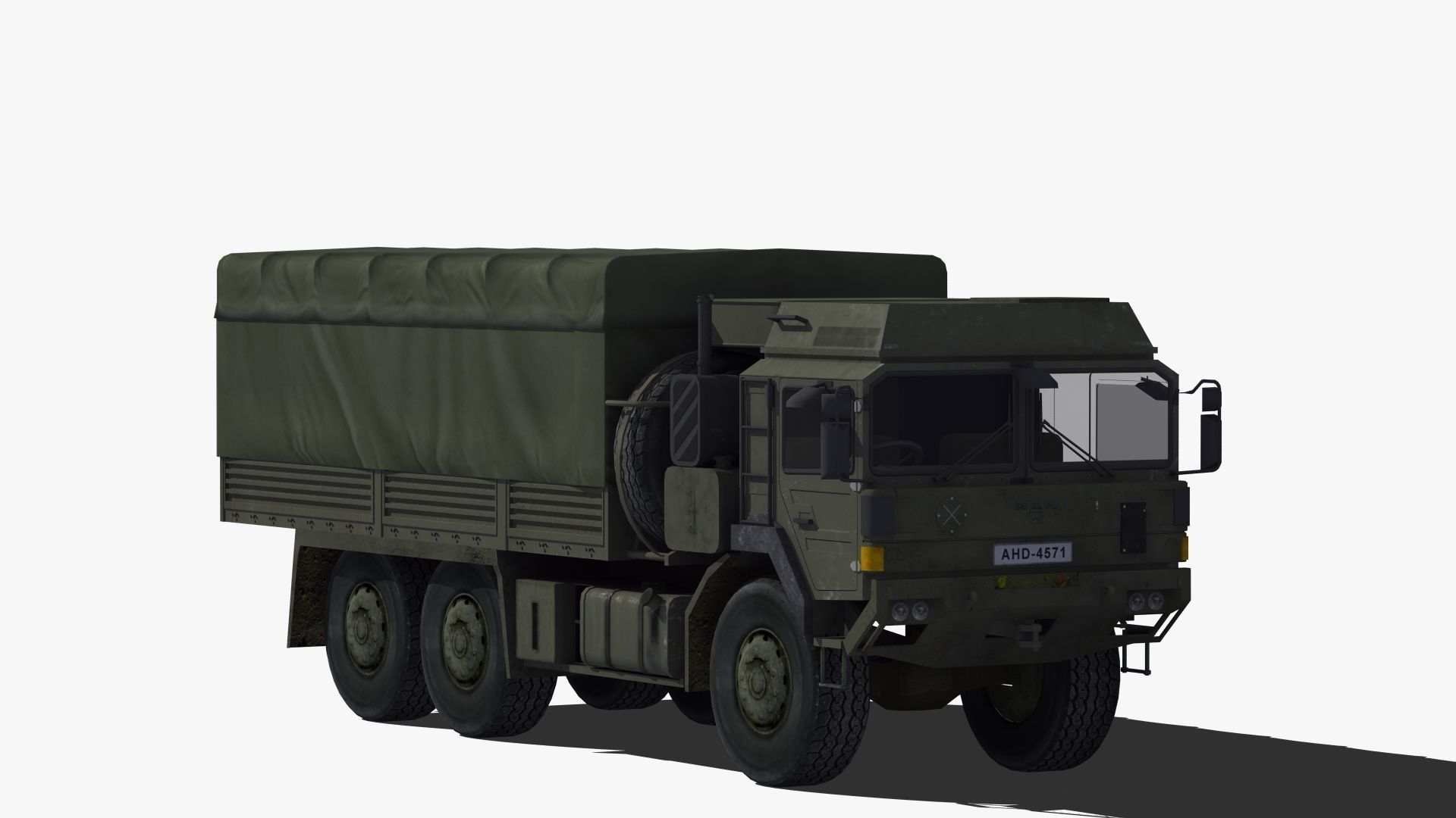Military Truck Low-poly 3D model_31
