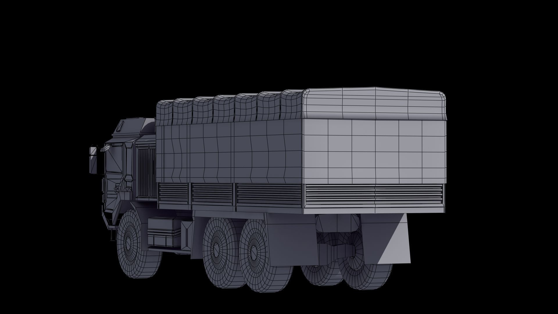 Military Truck Low-poly 3D model_41