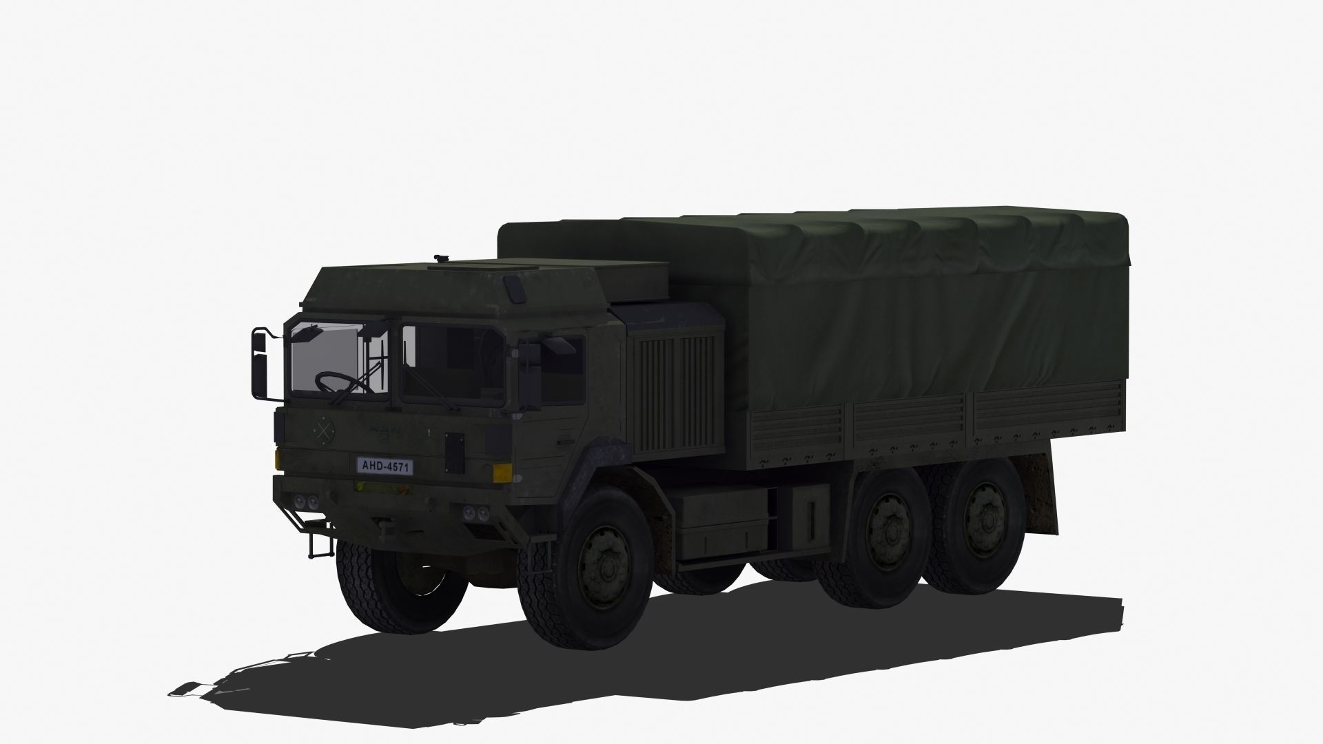Military Truck Low-poly 3D model_35