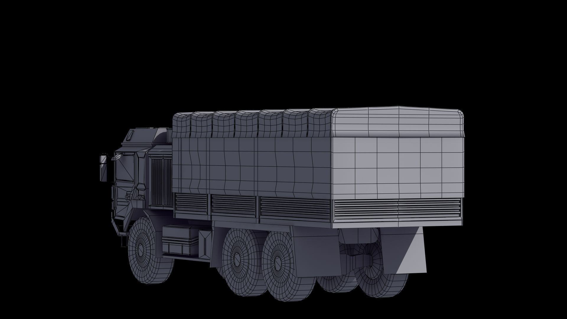 Military Truck Low-poly 3D model_42