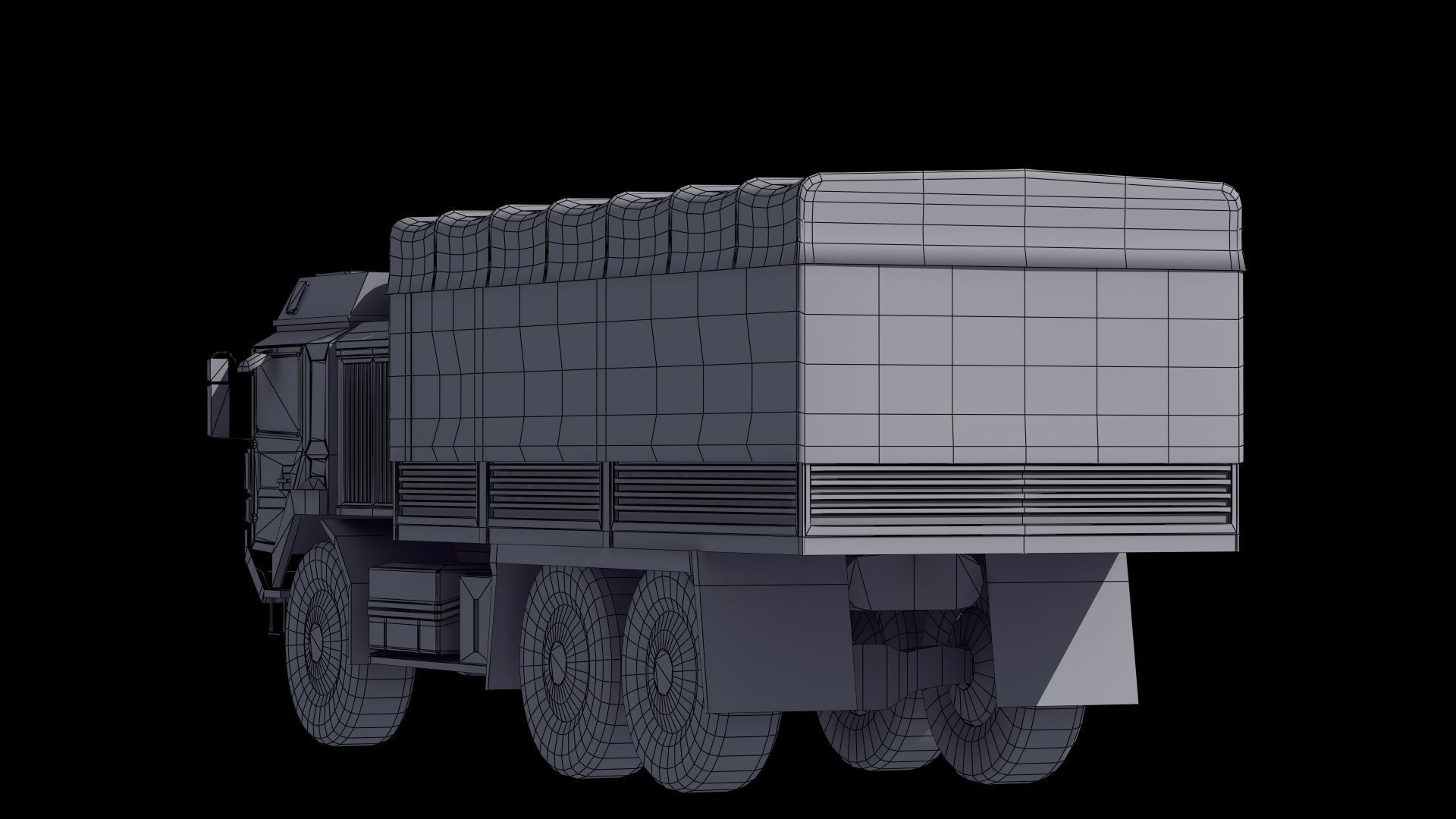 Military Truck Low-poly 3D model_40