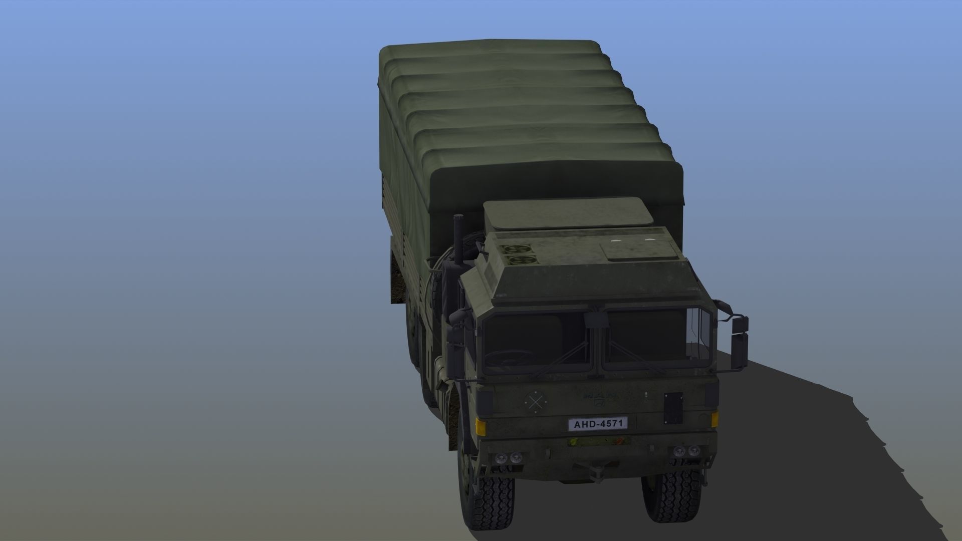 Military Truck Low-poly 3D model_17