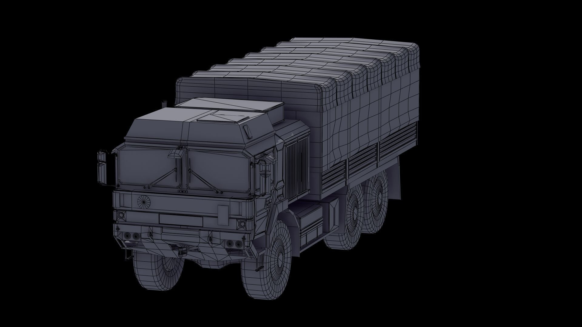 Military Truck Low-poly 3D model_51
