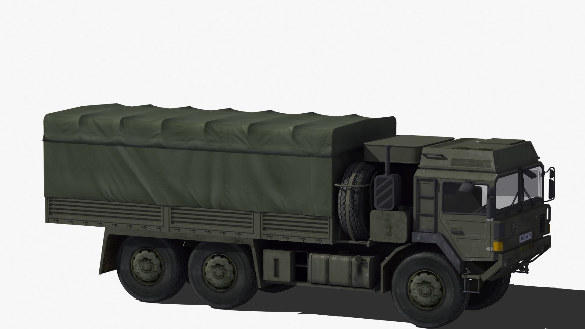 Military Truck Low-poly 3D model_30