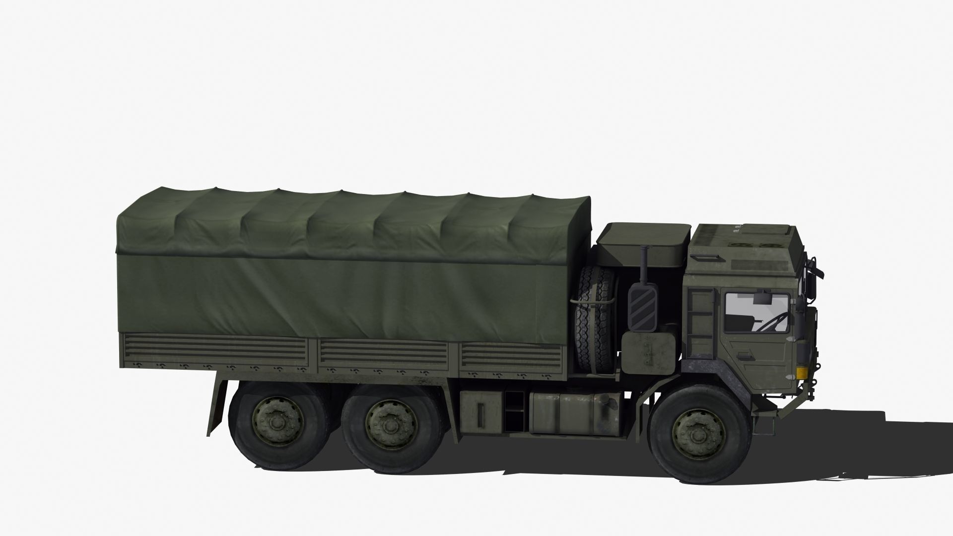 Military Truck Low-poly 3D model_29