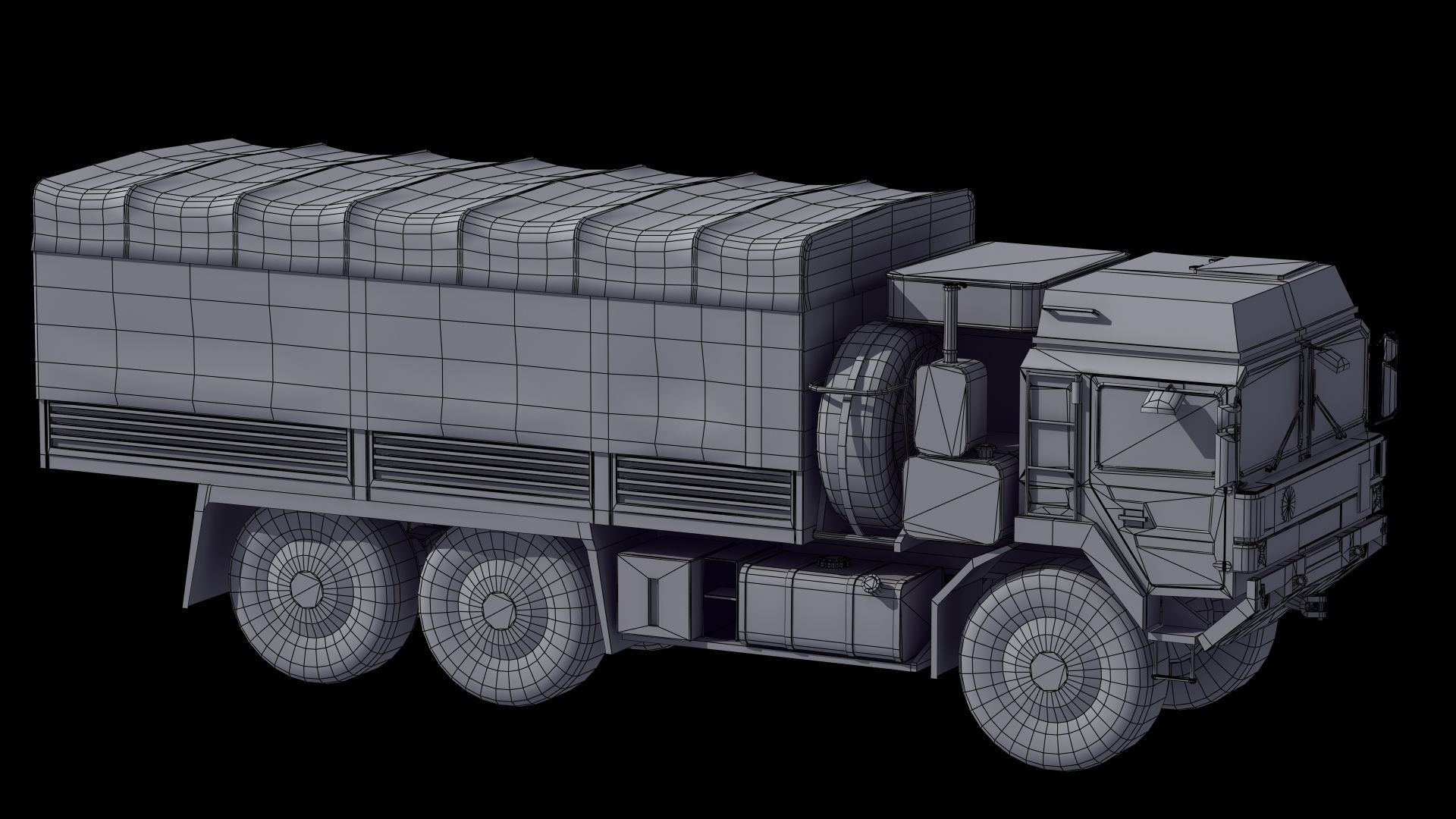 Military Truck Low-poly 3D model_44