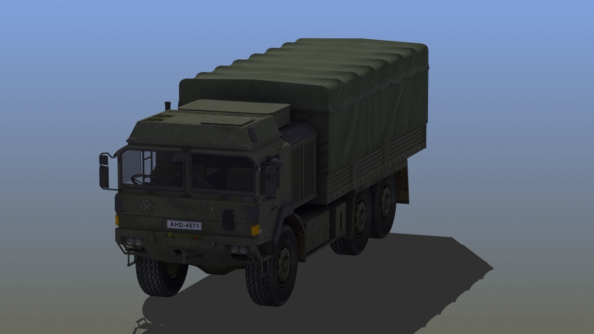 Military Truck Low-poly 3D model_18