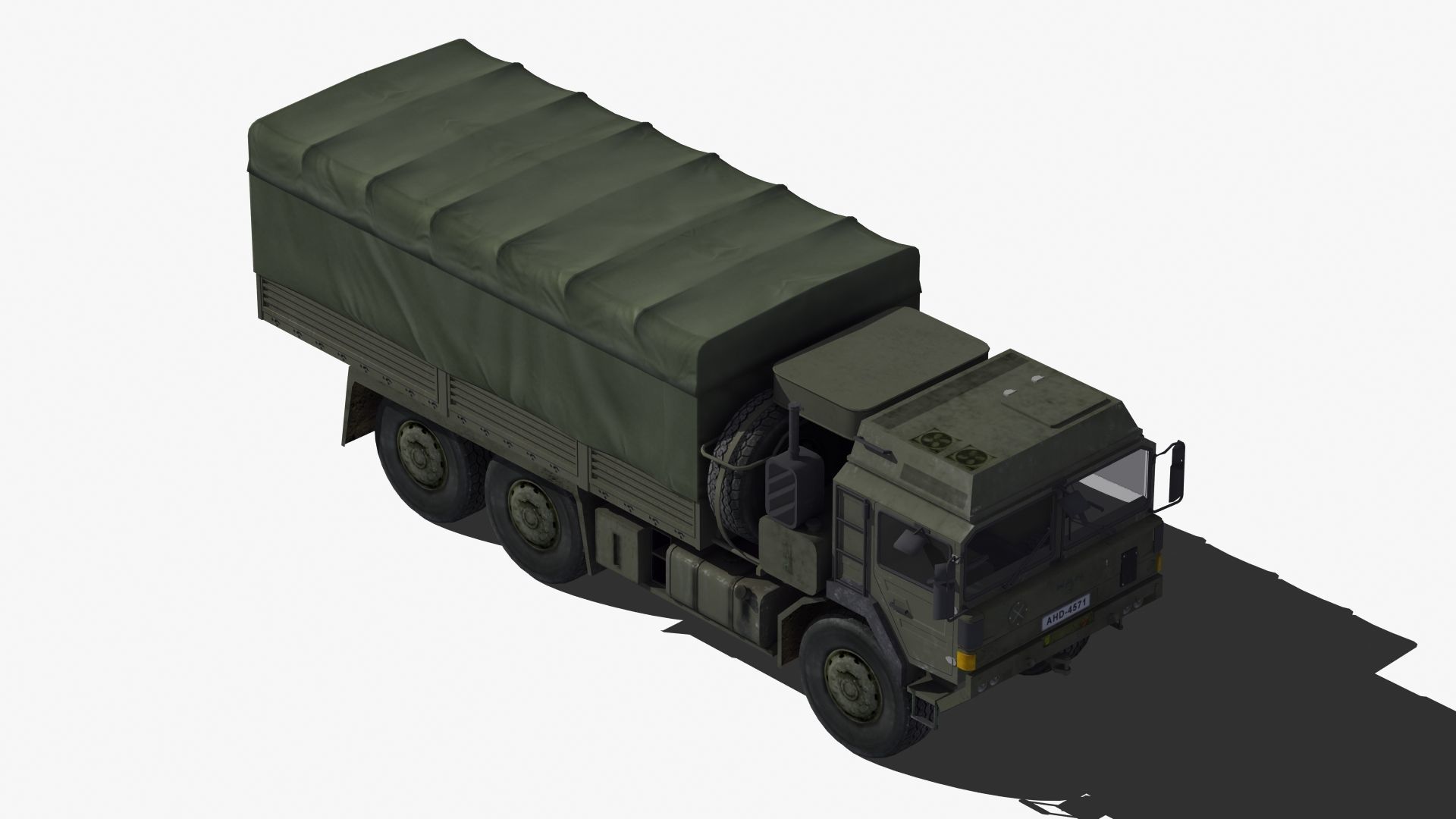 Military Truck Low-poly 3D model_20