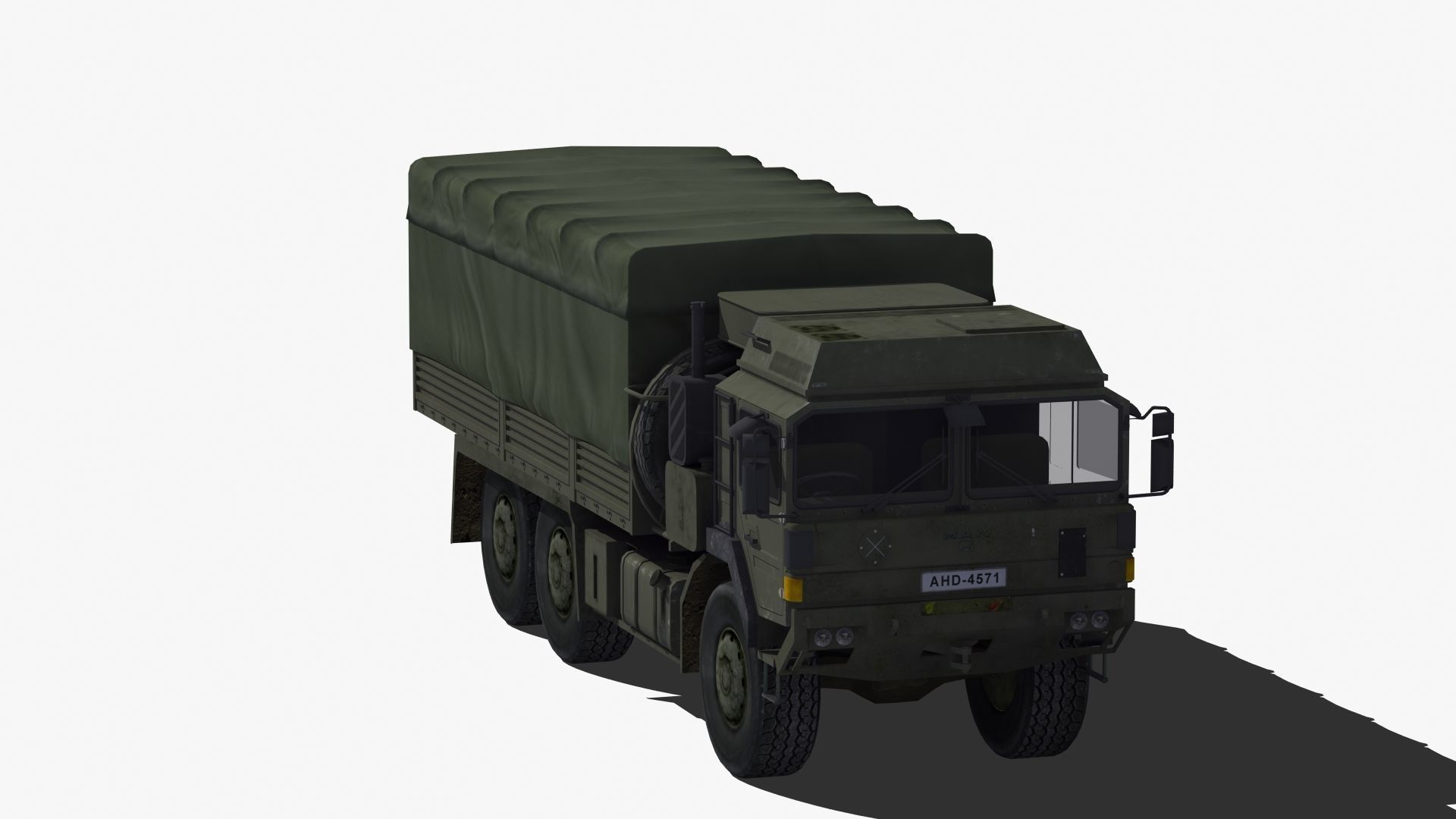 Military Truck Low-poly 3D model_32