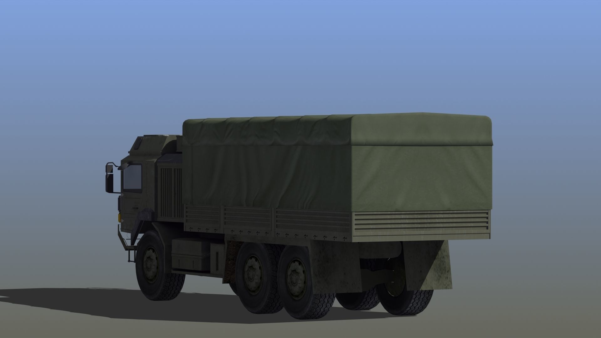 Military Truck Low-poly 3D model_7