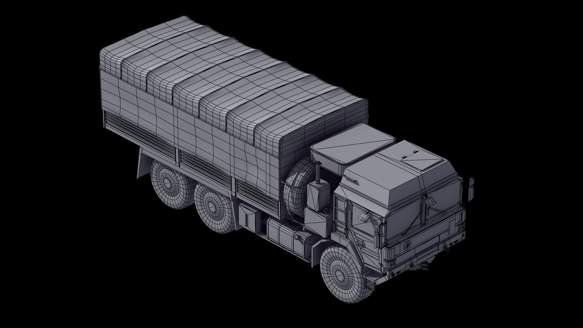 Military Truck Low-poly 3D model_36