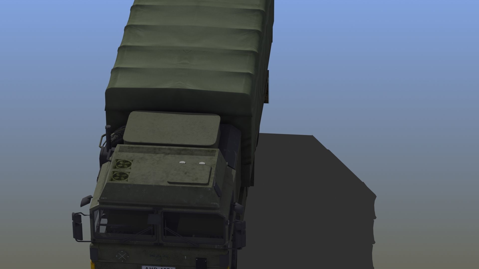 Military Truck Low-poly 3D model_2