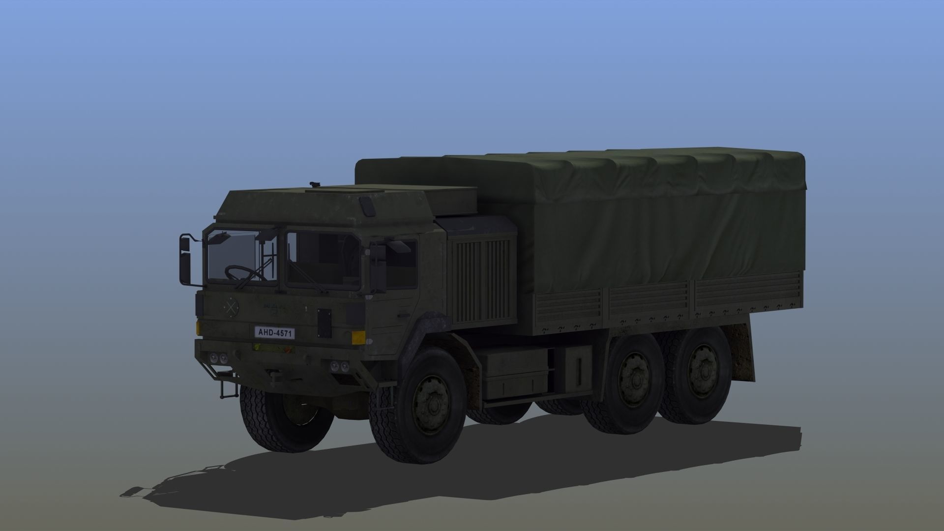 Military Truck Low-poly 3D model_19