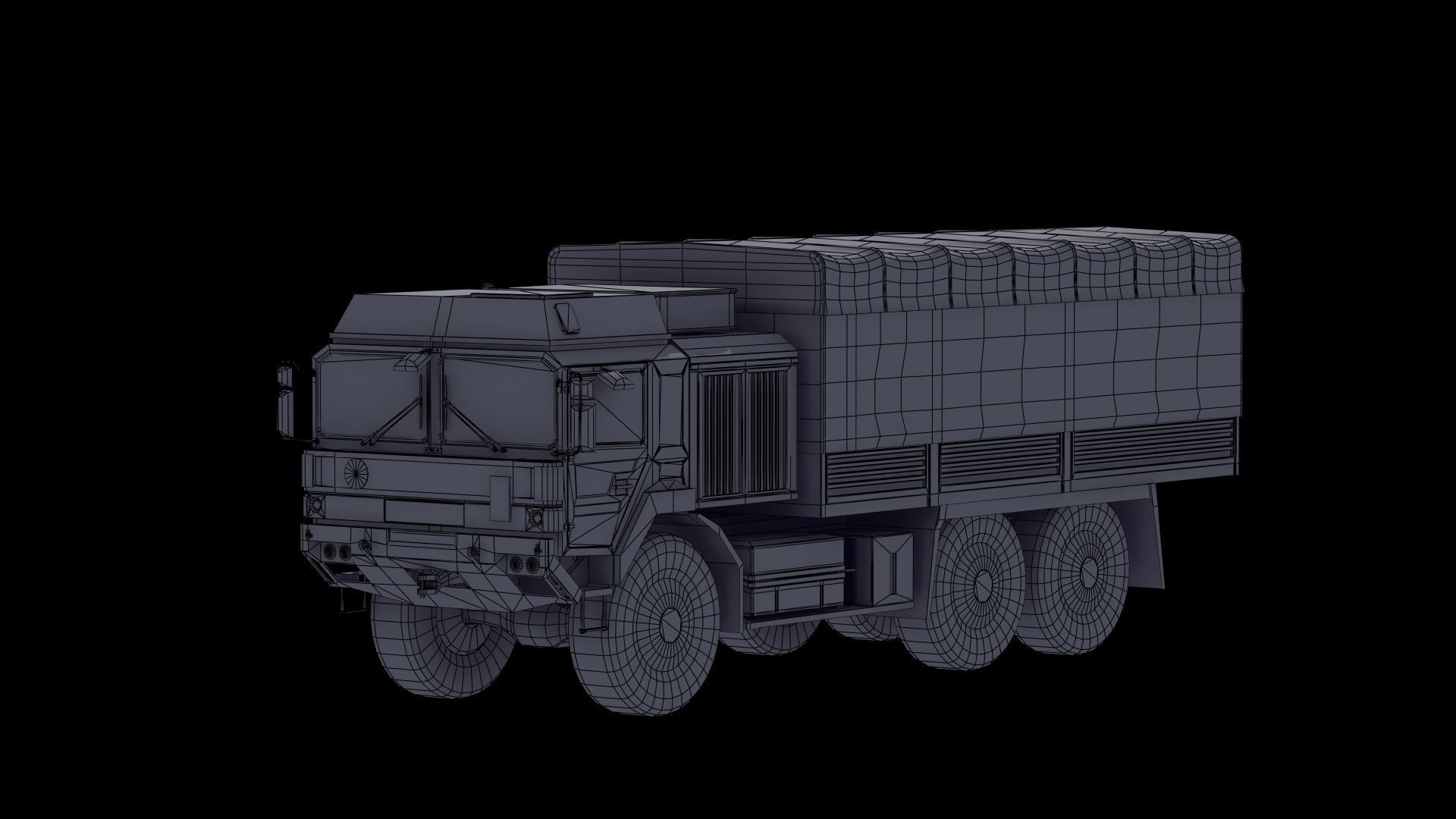 Military Truck Low-poly 3D model_52