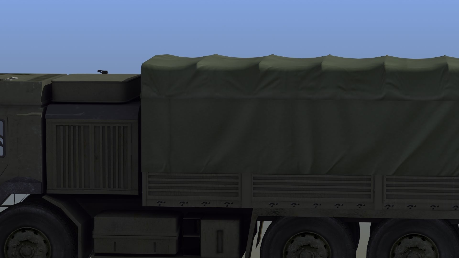 Military Truck Low-poly 3D model_4