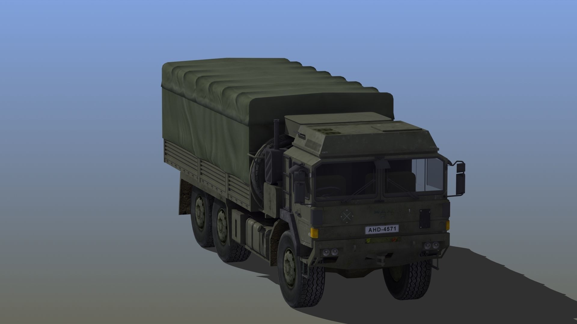 Military Truck Low-poly 3D model_16