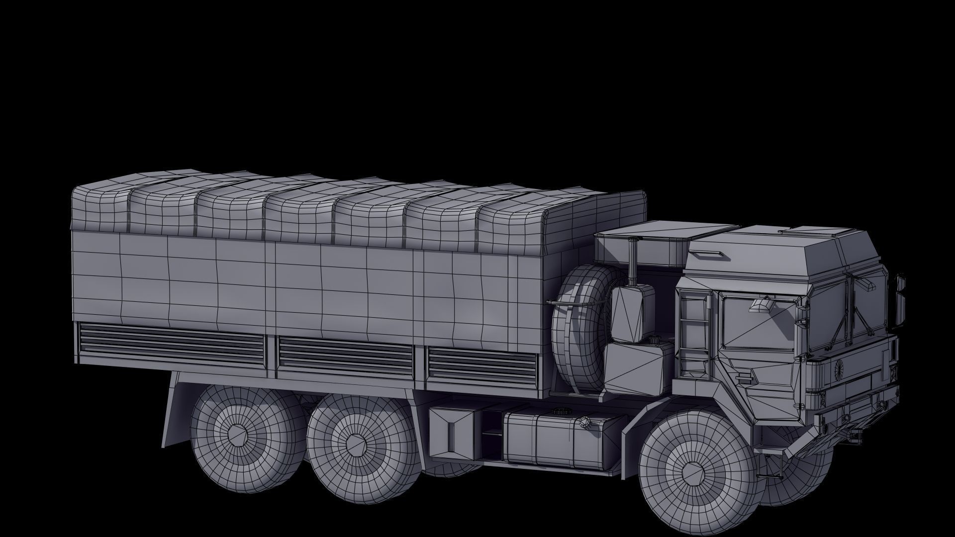 Military Truck Low-poly 3D model_47