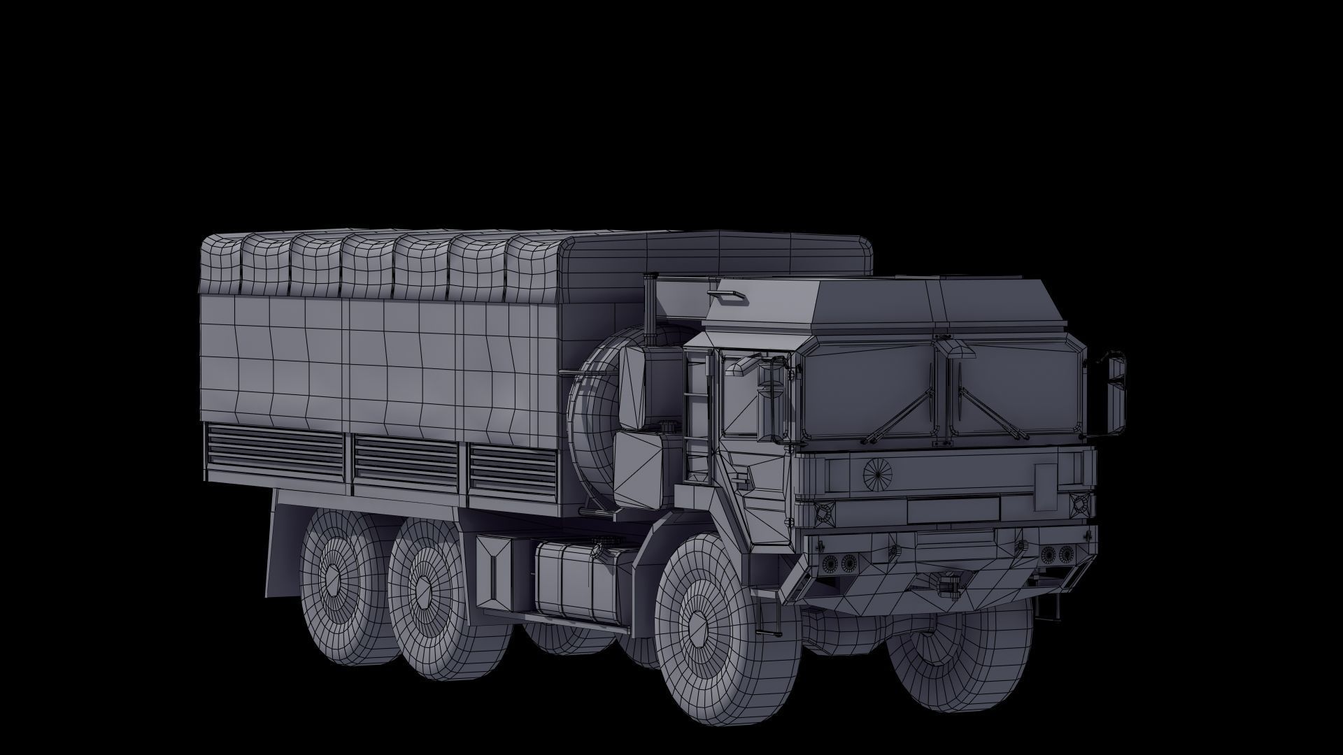 Military Truck Low-poly 3D model_48