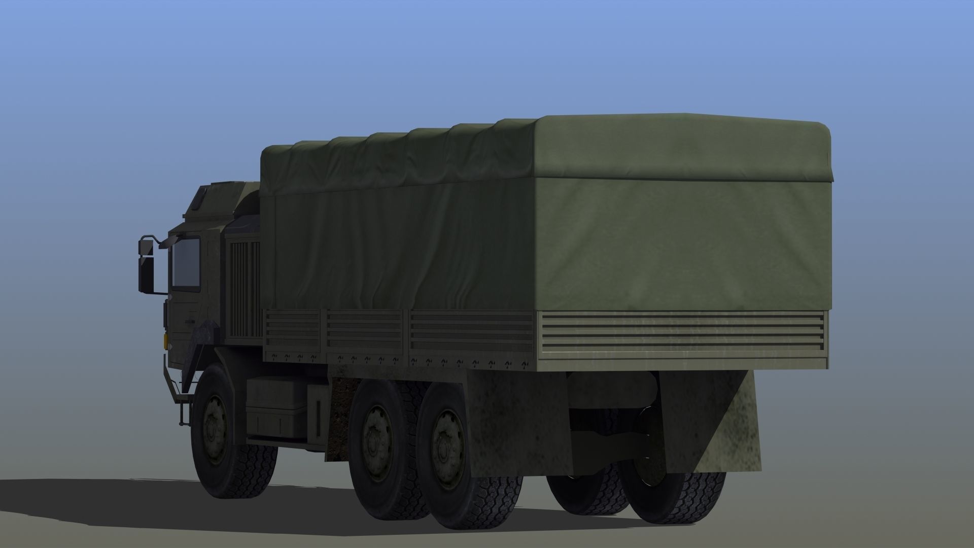 Military Truck Low-poly 3D model_5