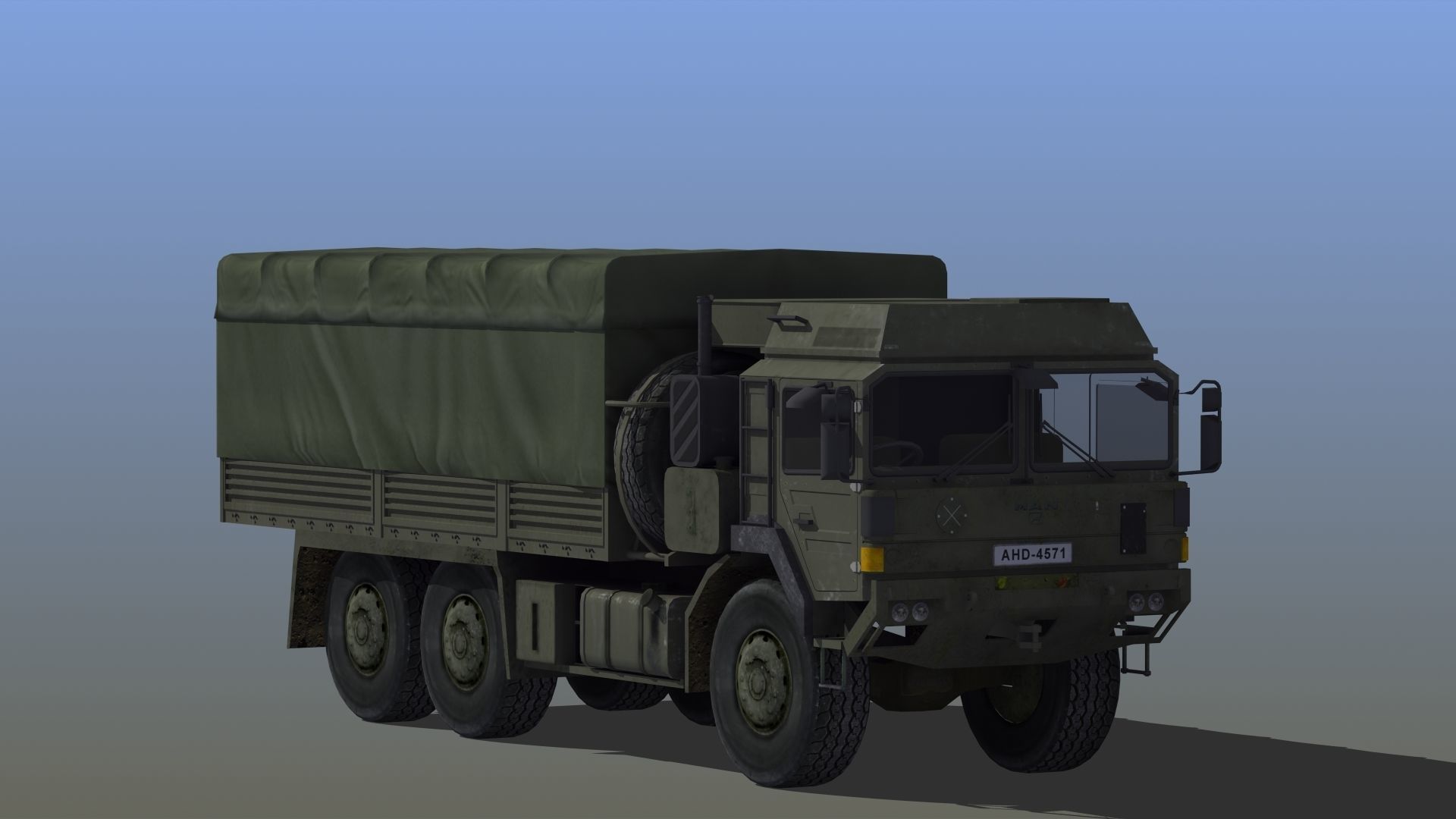 Military Truck Low-poly 3D model_15