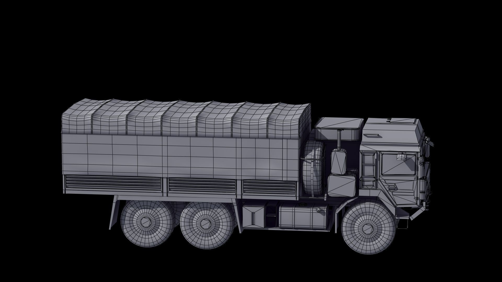 Military Truck Low-poly 3D model_46