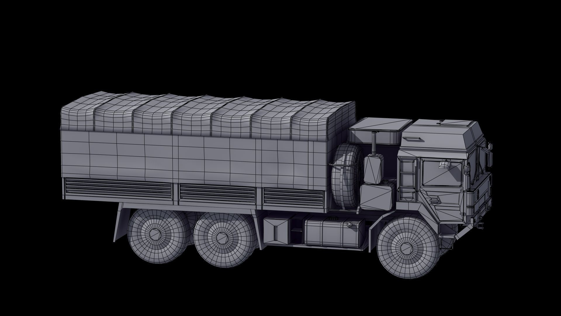 Military Truck Low-poly 3D model_45