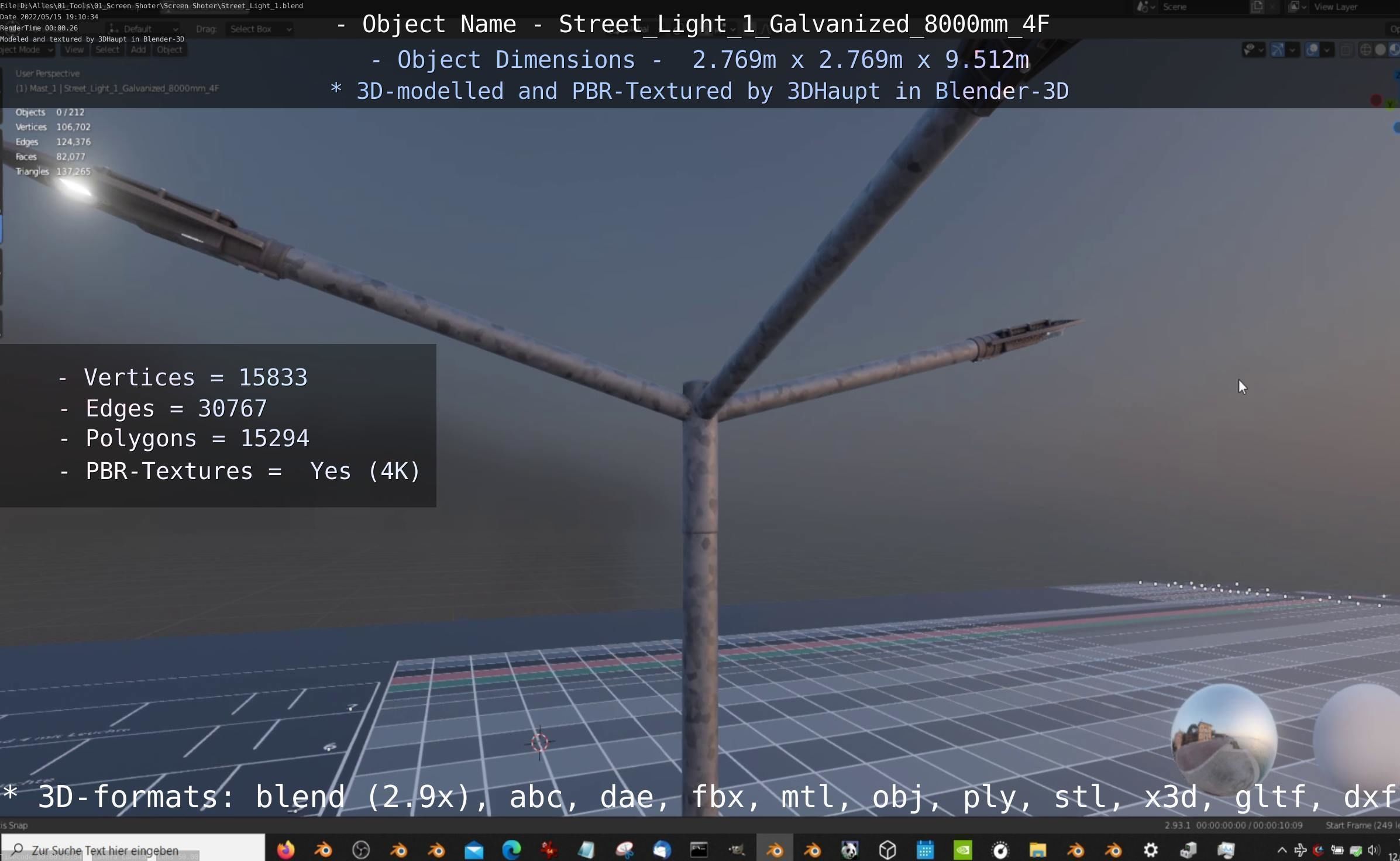 Street Light 1 Galvanized 3D Model Collection_88