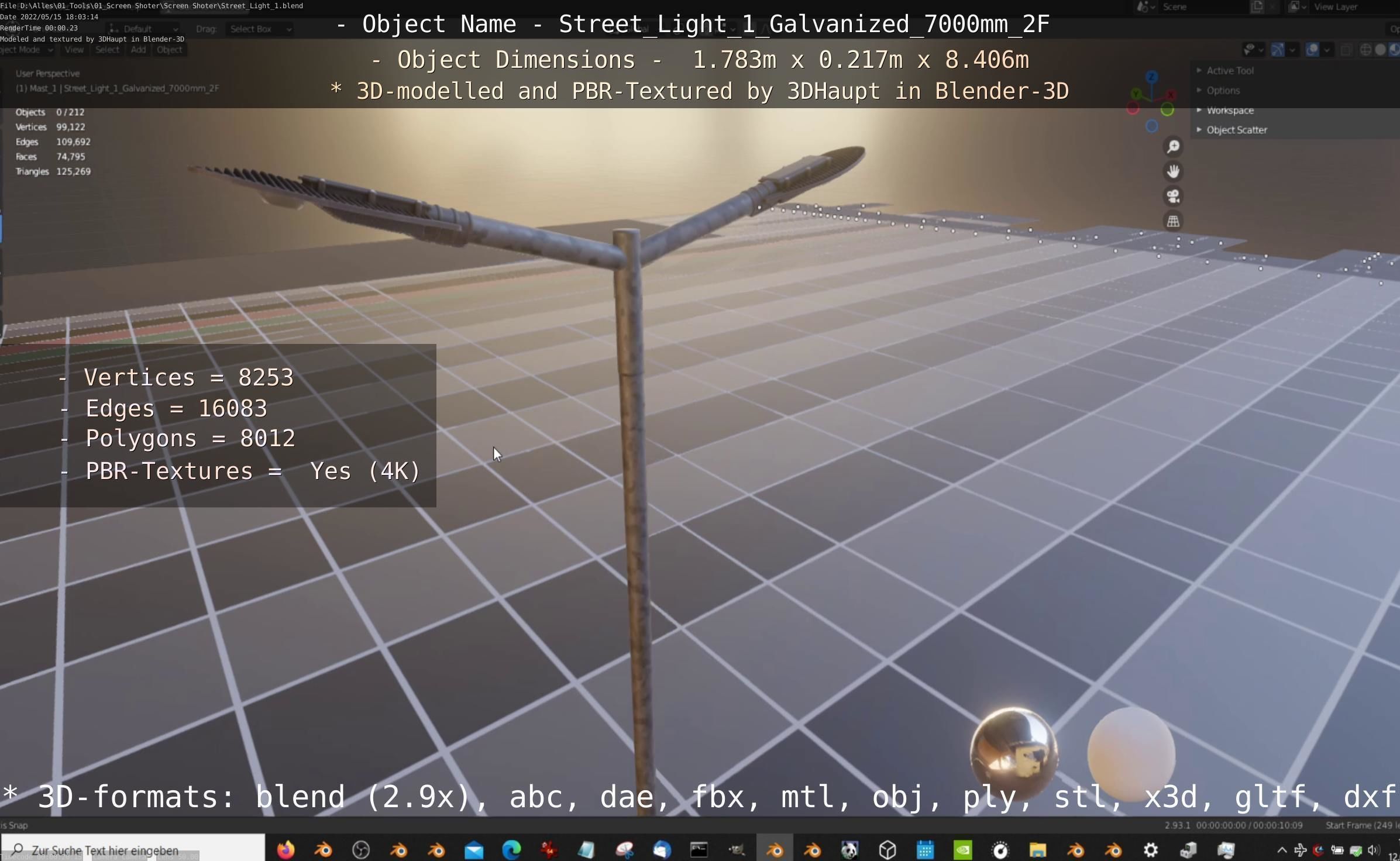 Street Light 1 Galvanized 3D Model Collection_102