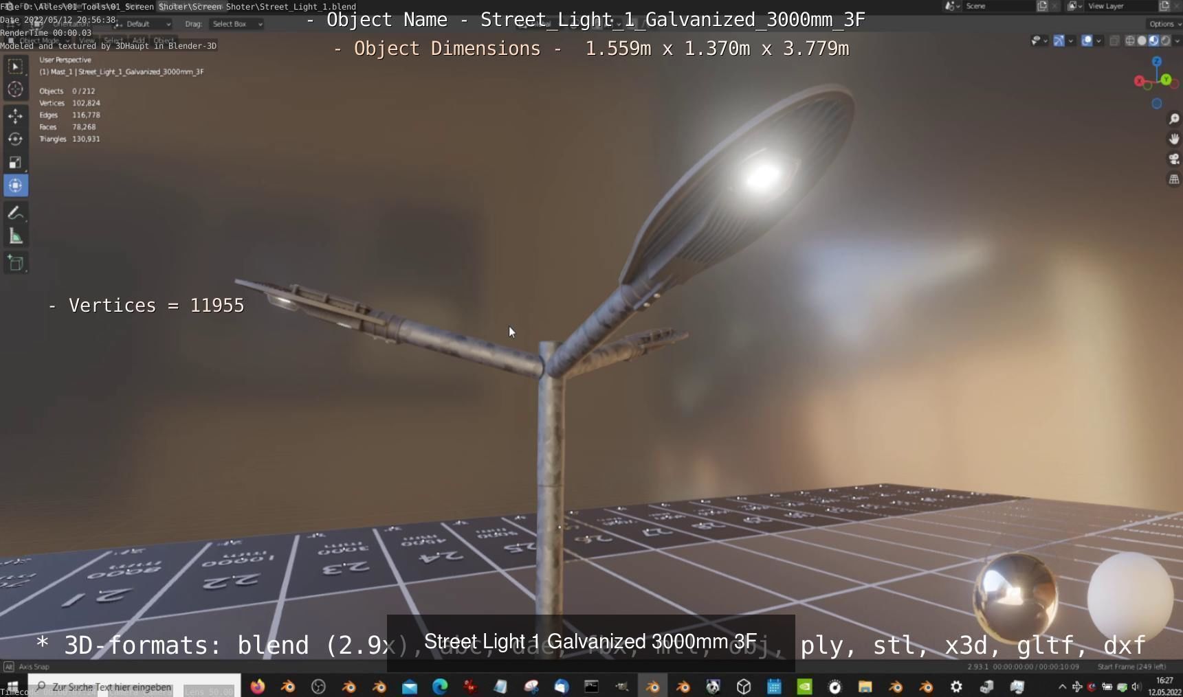 Street Light 1 Galvanized 3D Model Collection_74