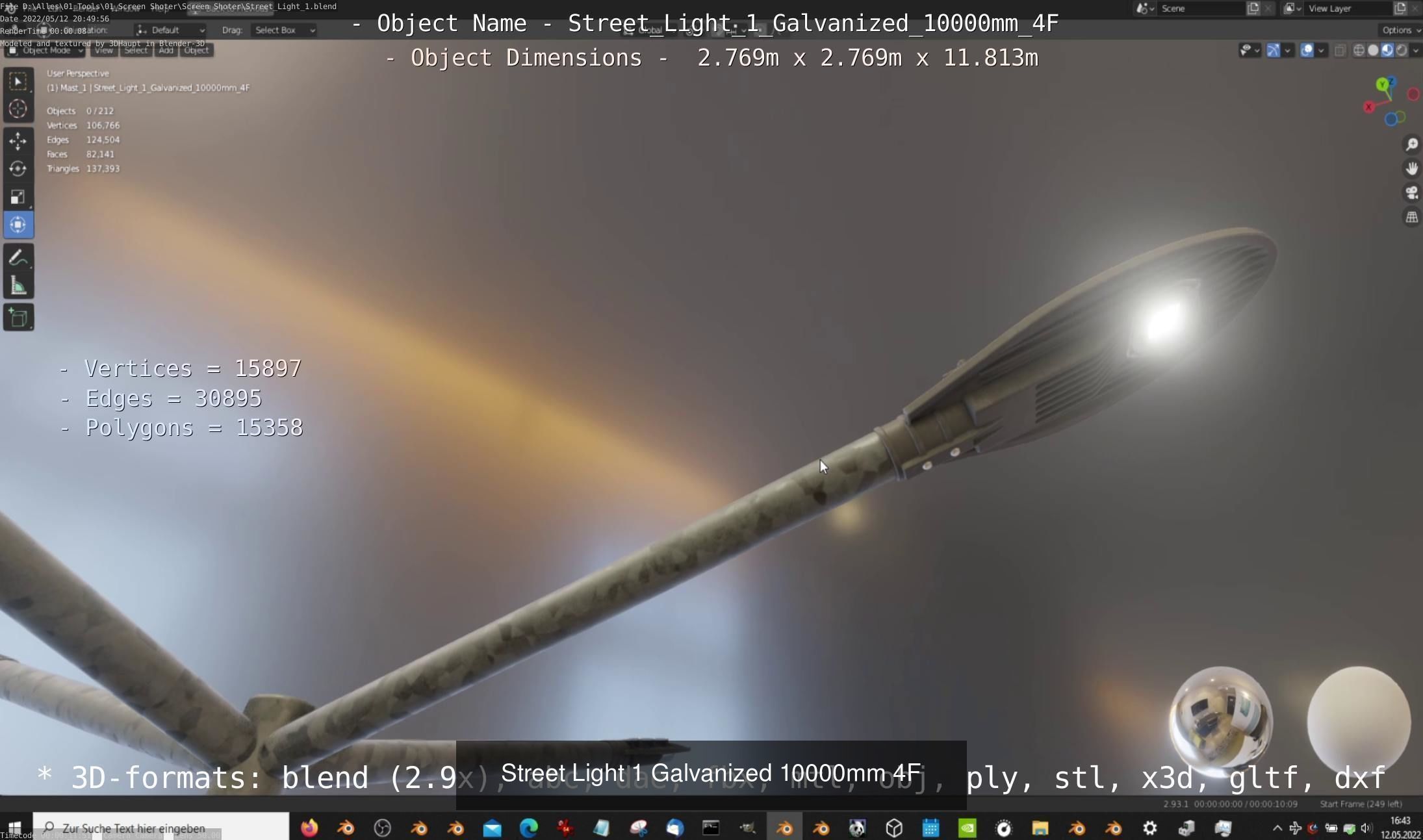 Street Light 1 Galvanized 3D Model Collection_78