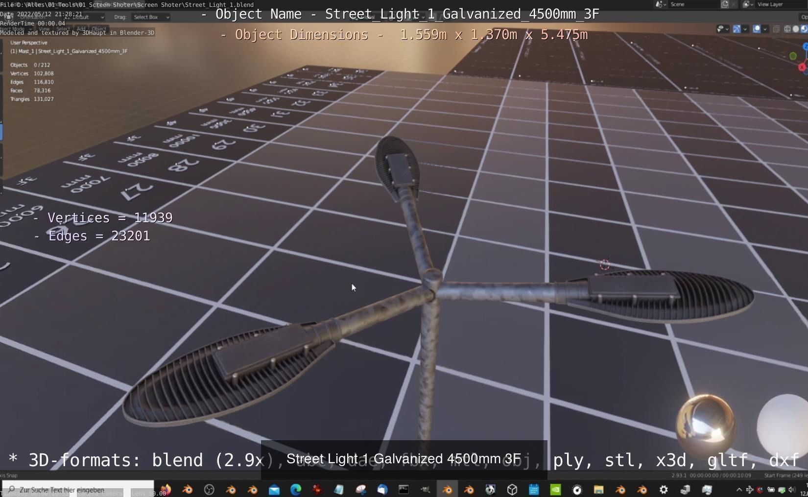 Street Light 1 Galvanized 3D Model Collection_70