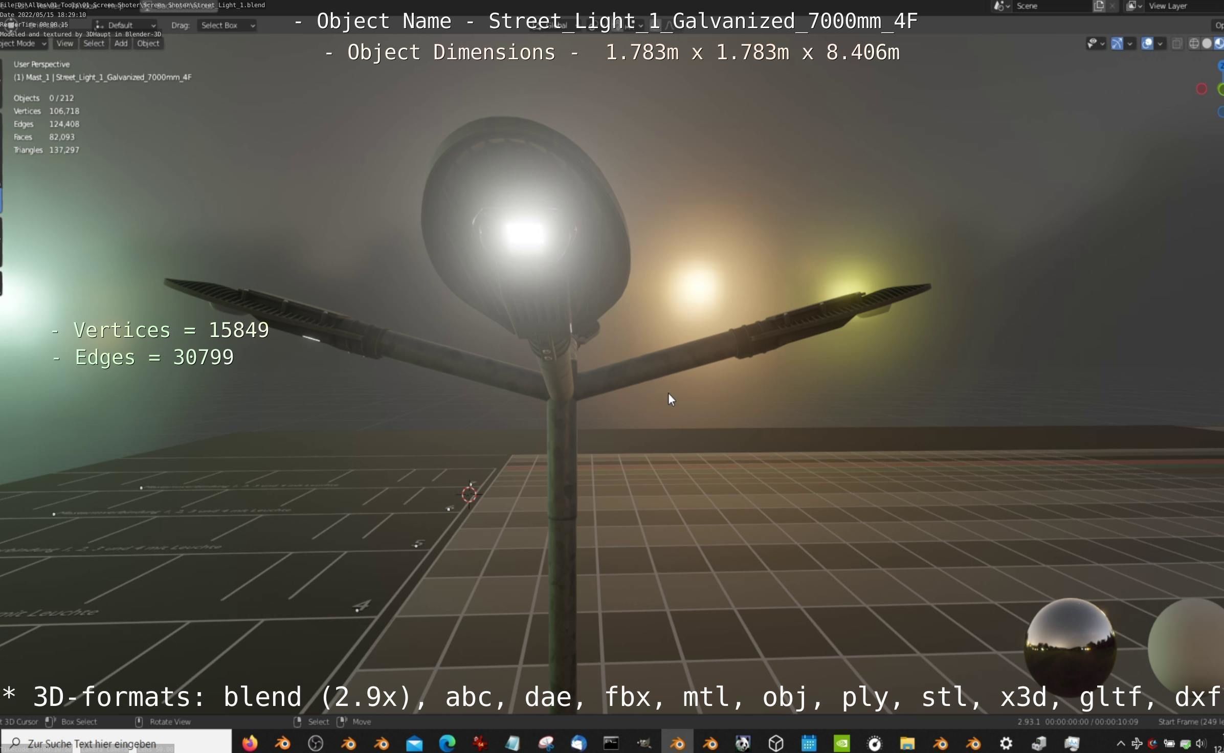 Street Light 1 Galvanized 3D Model Collection_93