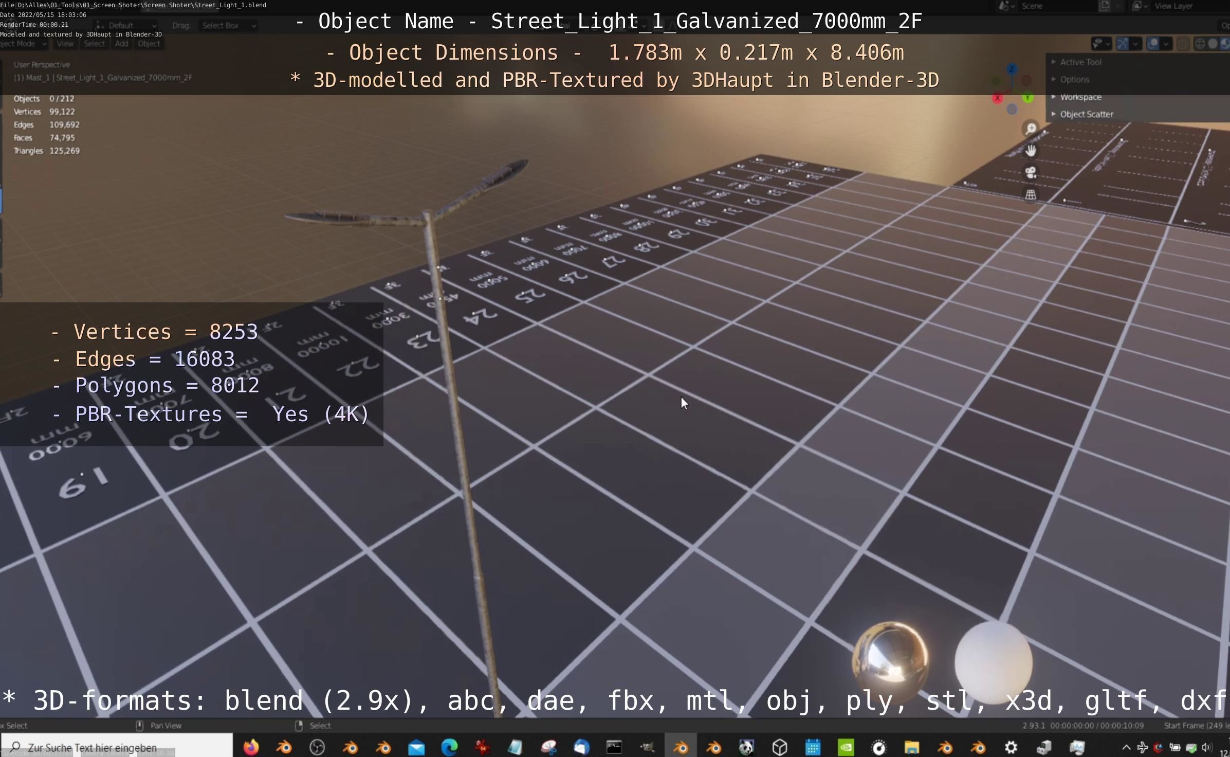 Street Light 1 Galvanized 3D Model Collection_103