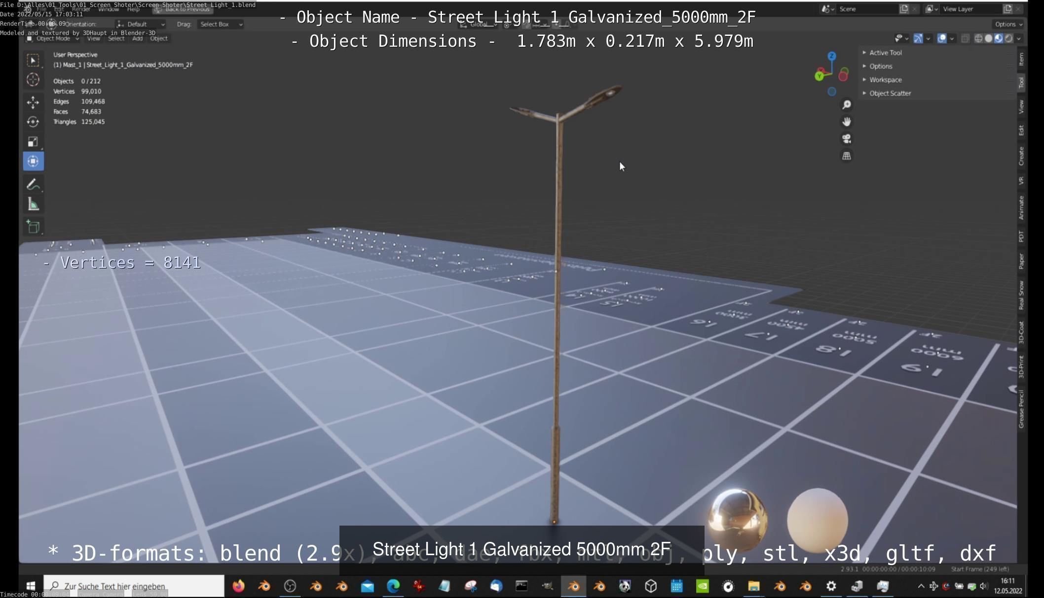 Street Light 1 Galvanized 3D Model Collection_67