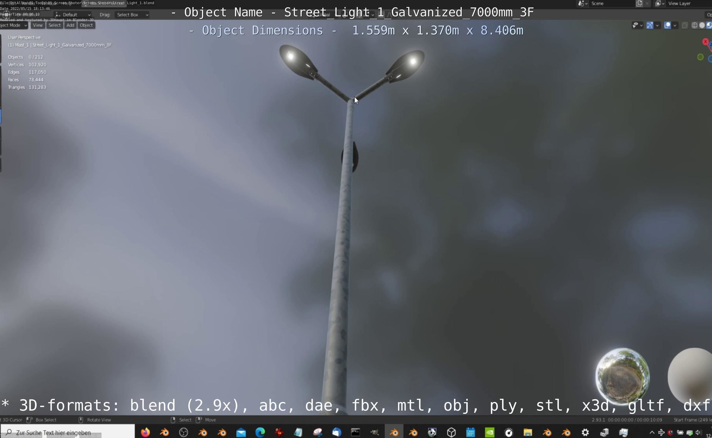 Street Light 1 Galvanized 3D Model Collection_101