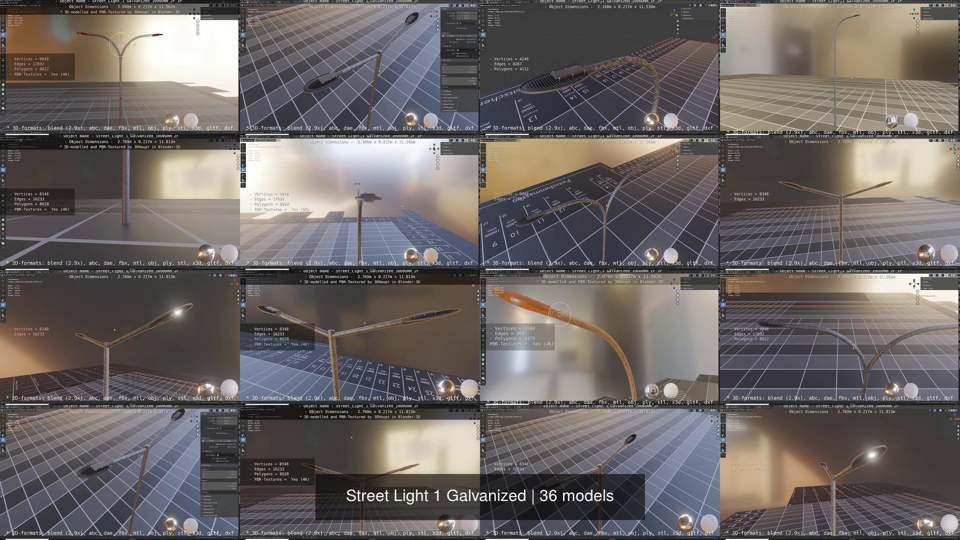 Street Light 1 Galvanized 3D Model Collection_46
