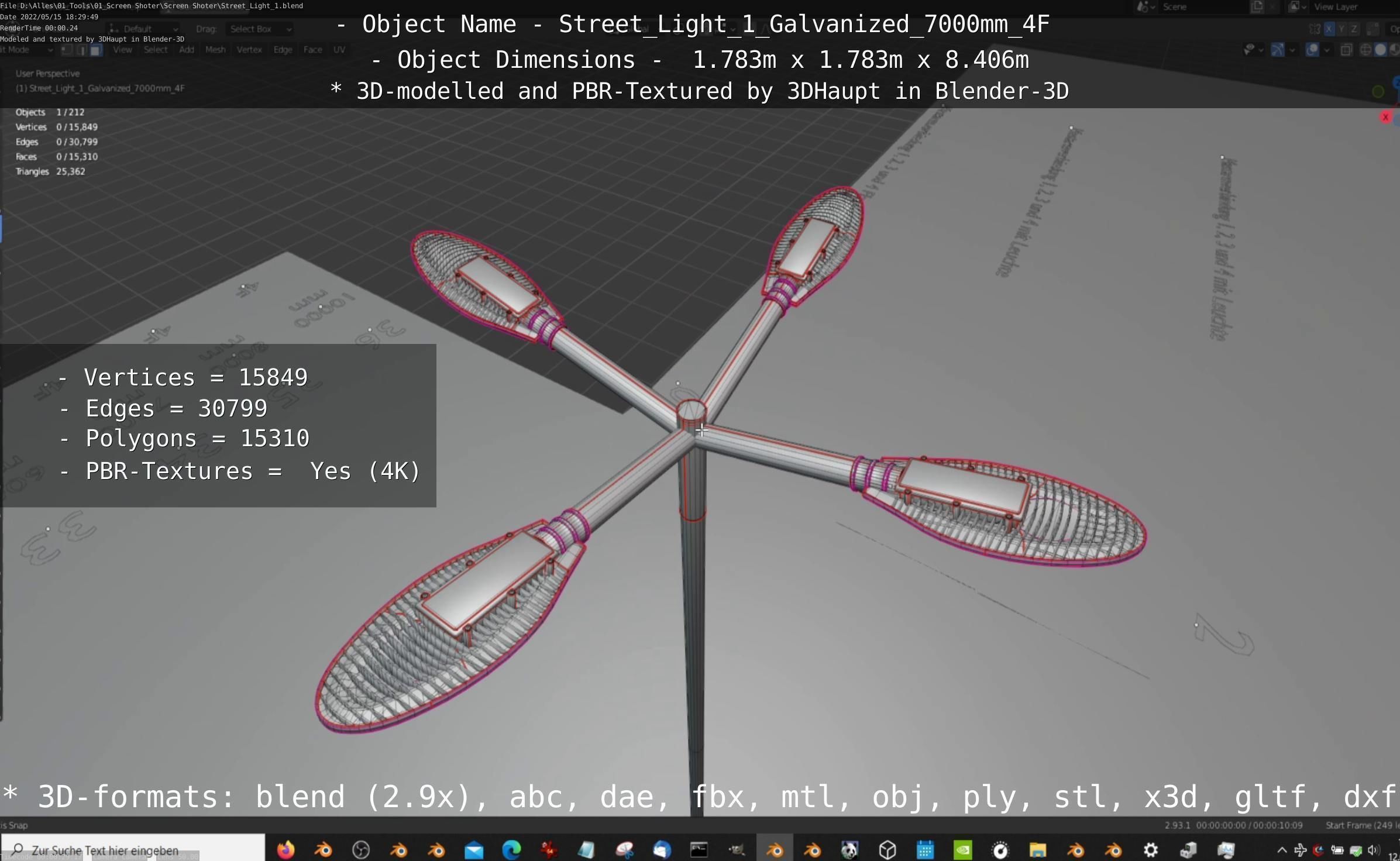 Street Light 1 Galvanized 3D Model Collection_91