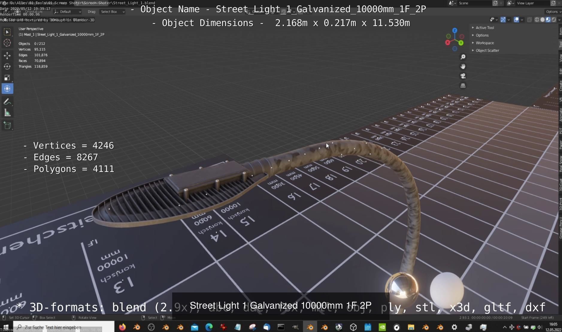 Street Light 1 Galvanized 3D Model Collection_83