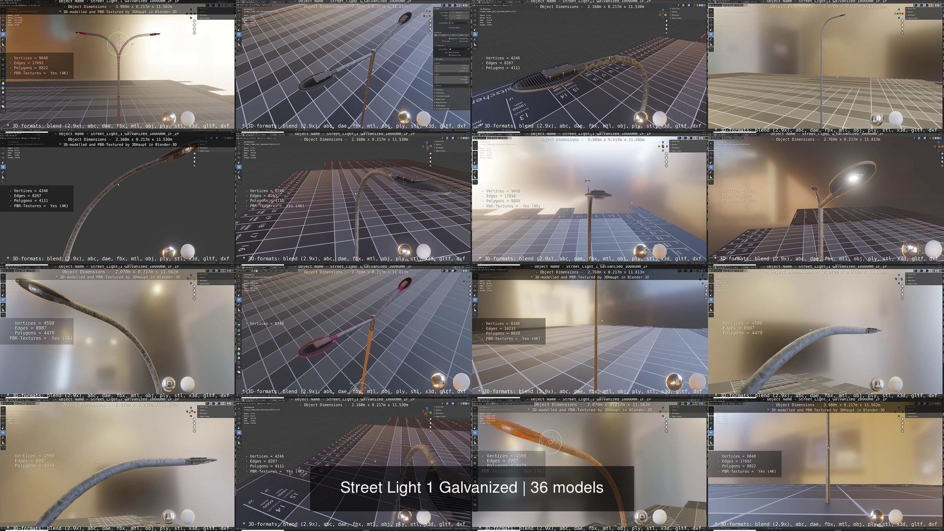 Street Light 1 Galvanized 3D Model Collection_47