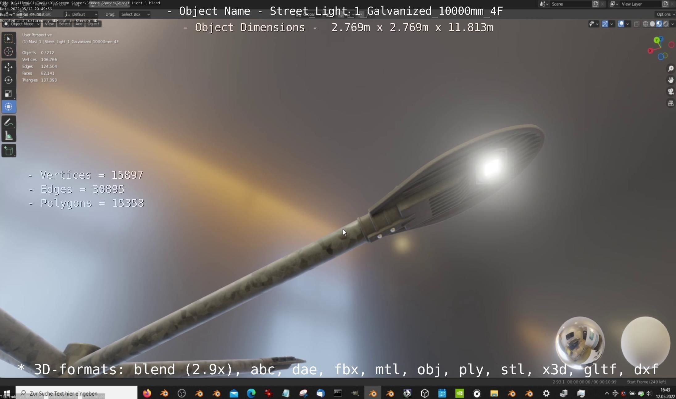 Street Light 1 Galvanized 3D Model Collection_107