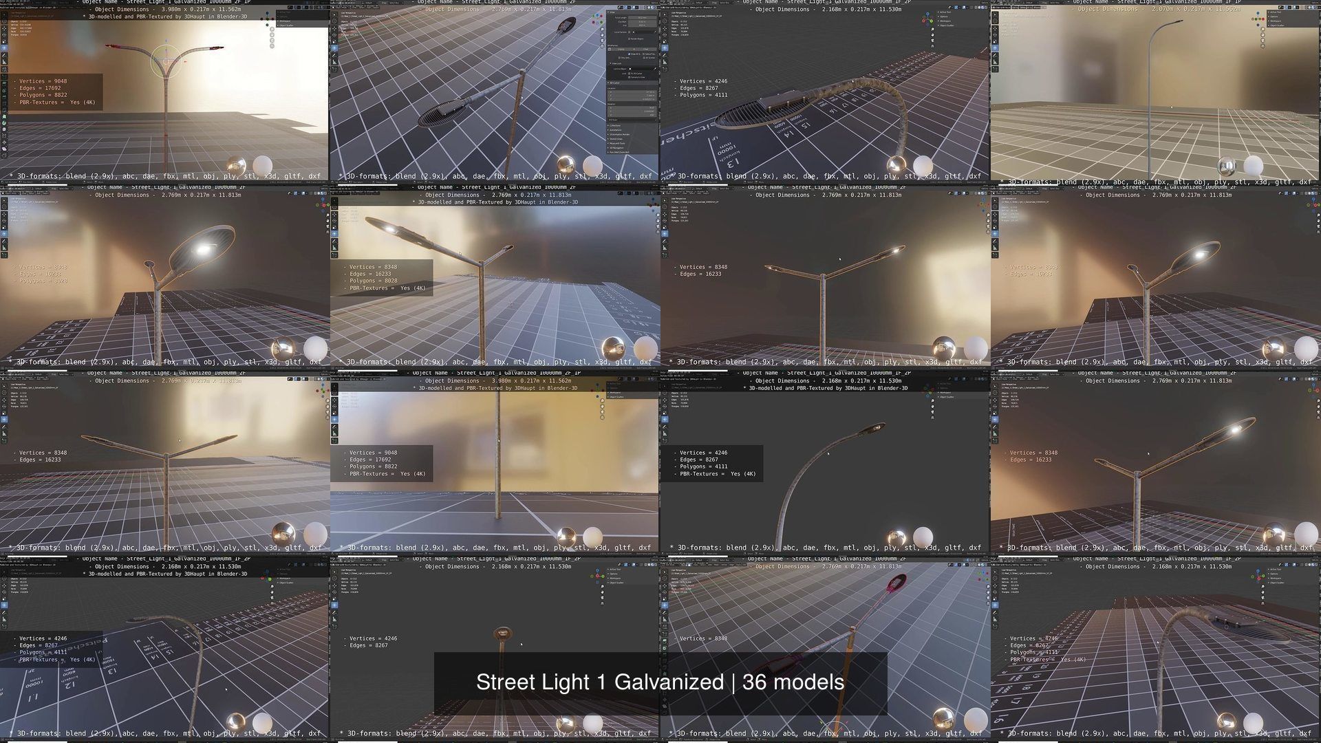 Street Light 1 Galvanized 3D Model Collection_43