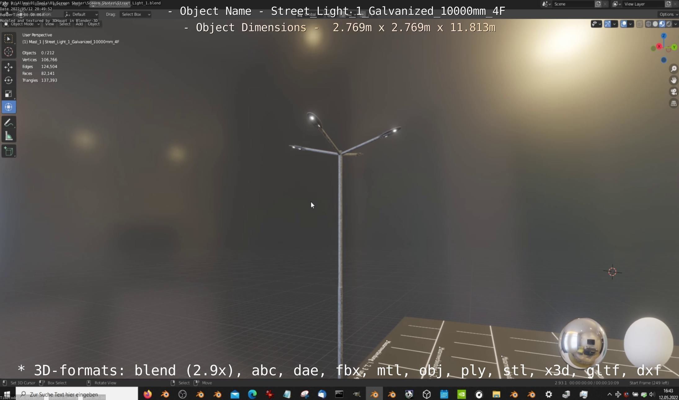 Street Light 1 Galvanized 3D Model Collection_109