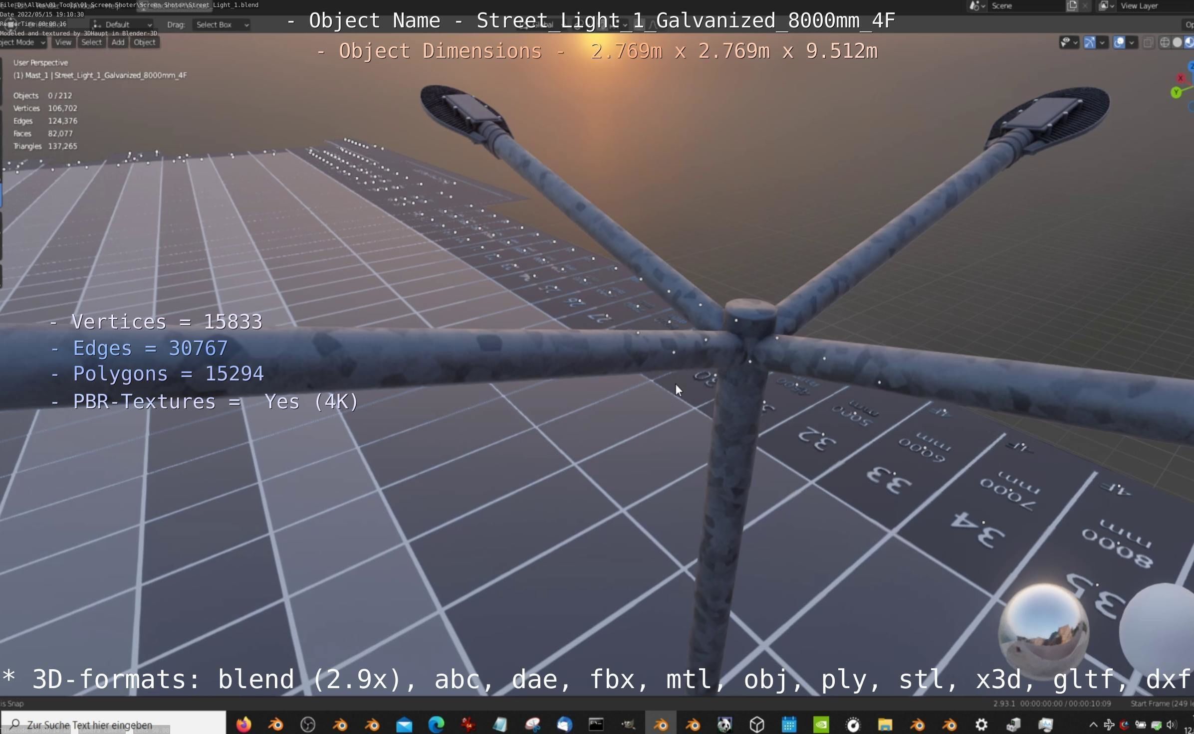 Street Light 1 Galvanized 3D Model Collection_86