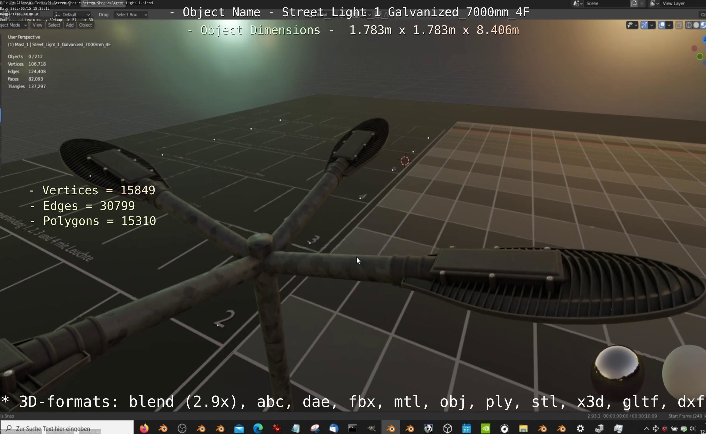 Street Light 1 Galvanized 3D Model Collection_94