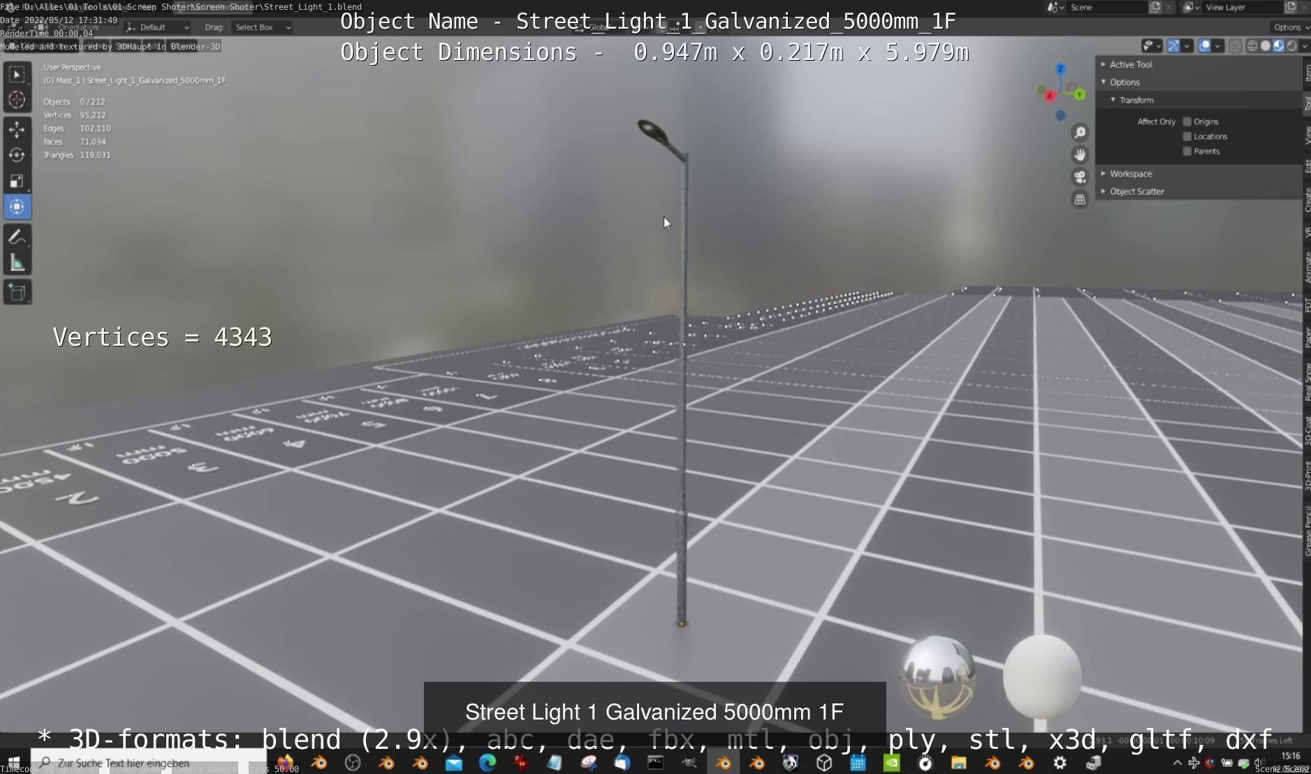 Street Light 1 Galvanized 3D Model Collection_68